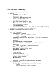 Database Final Exam Study Guide