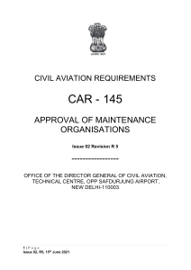 DGCA CAR 145 Aircraft Maintenance Approval