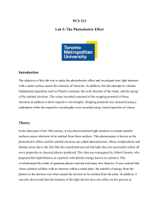 Photoelectric Effect Lab Report