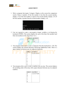 C++ Programming Exercises Assignment