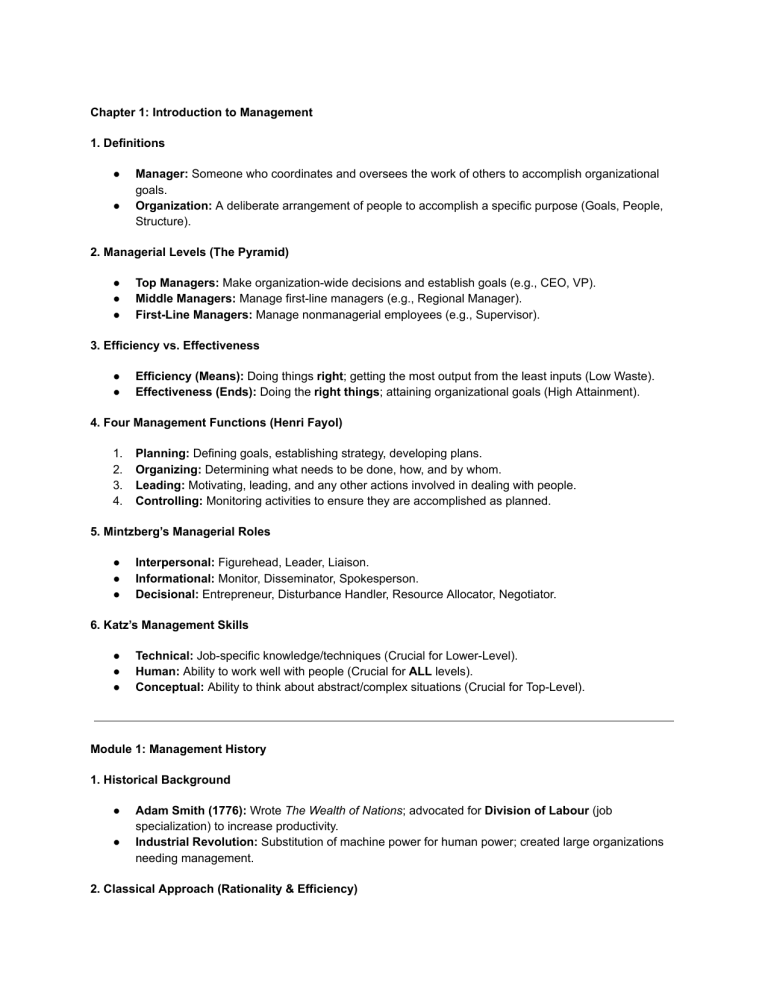 Ultimate Management Study Guide & Cheatsheet