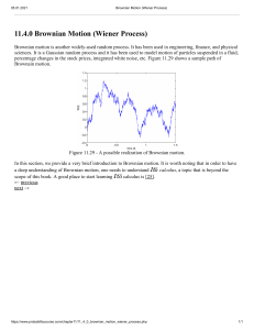 Brownian Motion Wiener Process Introduction