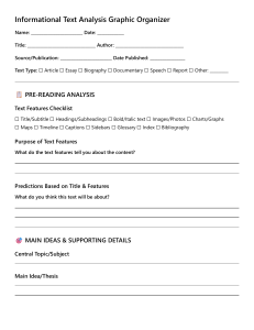 Informational Text Analysis Graphic Organizer