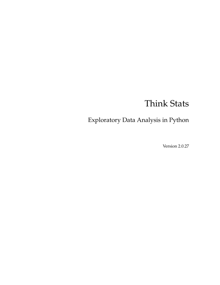 Think Stats: Data Analysis in Python