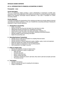 AF 111: Introduction to Financial Accounting