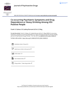 Psychiatric Symptoms & Drug Dependence in HIV