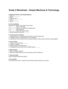 Grade 2 Simple Machines Worksheet