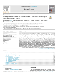 Thermoelectric Generators: Technologies and Applications