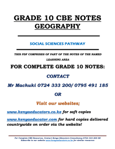 Grade 10 Geography CBE Notes