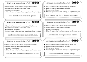 Exercices d'analyse grammaticale CE2