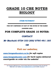 Grade 10 Biology CBE Notes (Kenya)