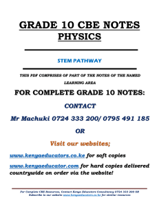 Grade 10 Physics Notes | STEM CBE
