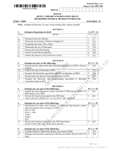 B.Tech Microprocessor & Microcontroller Exam 2024
