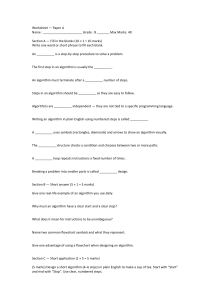 Grade 8 Algorithm & Pseudocode Worksheet