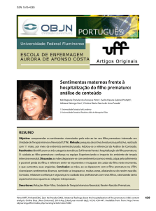 Sentimentos Maternos na Hospitaliza&ccedil;&atilde;o do Prematuro