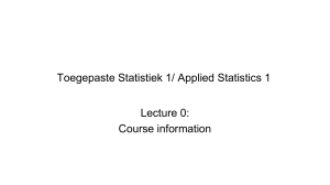 Applied Statistics 1 Course Guide