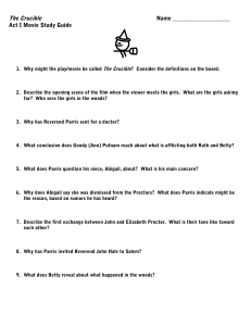 The Crucible Act I Movie Study Guide
