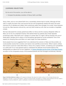 Divergent Planetary Evolution: Venus, Earth, Mars