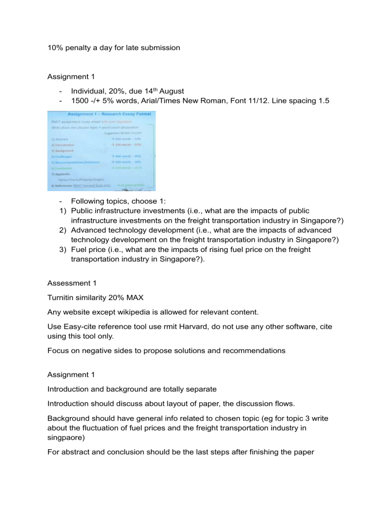 Freight Transportation Assignment Guide