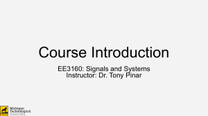 EE3160: Signals and Systems Introduction