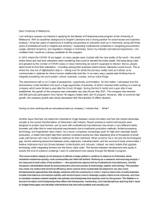 Social Entrepreneurship Master's Application Essay