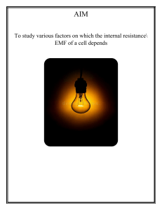 Physics Lab Report: Internal Resistance of a Cell