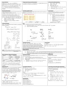 Multivariable Calculus Study Guide