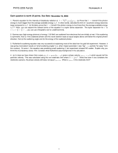 PHYS 2255 Modern Physics Homework