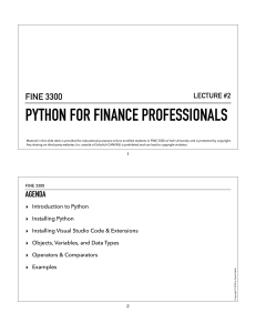 FINE 3300: Python for Finance Slides