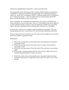 Financial Reporting Case: Lottery Ticket Valuation