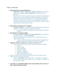 Chapter 1 Study Guide: Mental Health Treatment