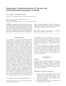 Suspension Copolymerization of Styrene-Divinylbenzene Beads