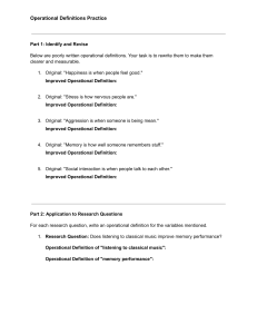 Operational Definitions Practice Worksheet
