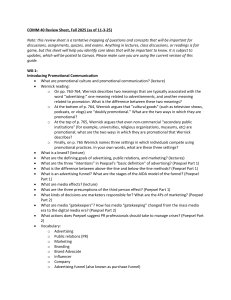 COMM 40 Review Sheet Fall 2025 Promotional Communication