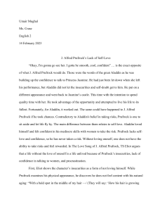 J. Alfred Prufrock: An Analysis of Self-Love