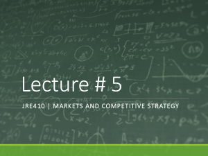 Markets and Competitive Strategy Lecture