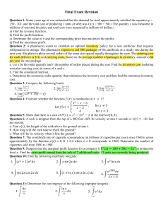 Final Exam: Applied Math & Economics