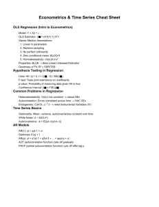 Econometrics & Time Series Analysis Cheat Sheet