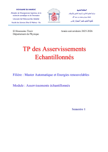 TP Asservissements &Eacute;chantillonn&eacute;s