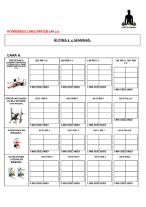 Programa Powerbuilding 3.0 | Rutina 4 Semanas Fuerza
