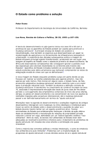 Estado como problema e solu&ccedil;&atilde;o: an&aacute;lise do papel do Estado no desenvolvimento