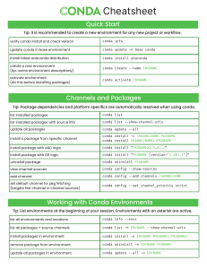Conda Cheatsheet: Quick Guide
