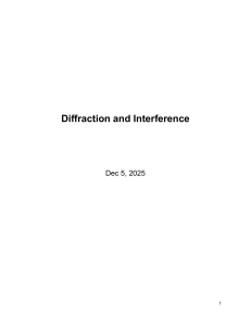 Diffraction and Interference Lab Report