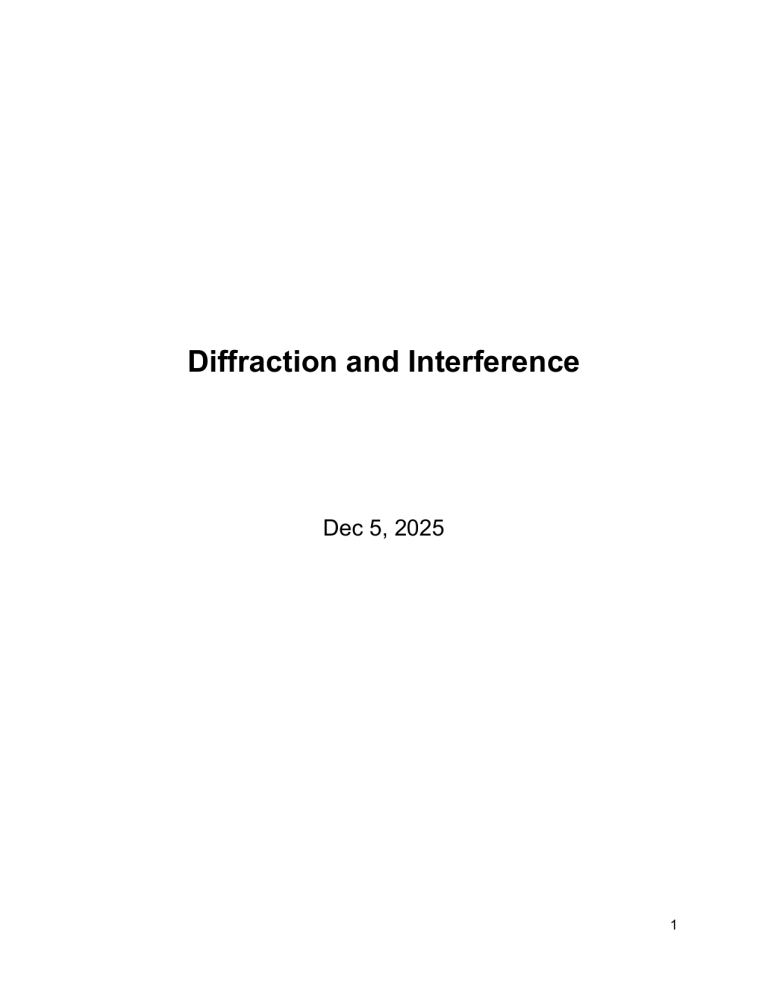 Diffraction and Interference Lab Report