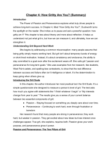 Summary of Grit Chapter 4: How Gritty Are You?
