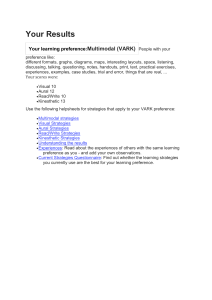 VARK Multimodal Learning Preference Results