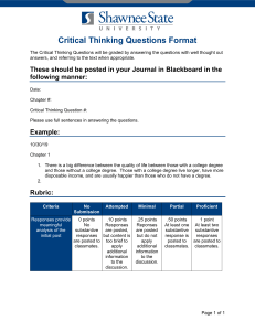 Critical Thinking Questions Format Guide