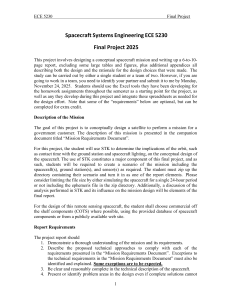 ECE 5230 Spacecraft Design Project