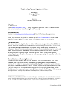 U of T US Foreign Relations Syllabus 2022
