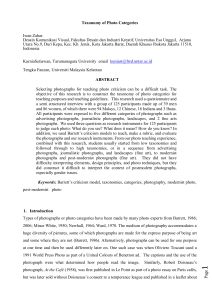 Taxonomy of Photo Categories for Teaching